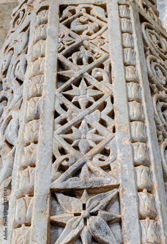 Ranakpur Jain Temple in Rajasthan, built in the 15th century and dedicated to Adinatha, is famed for its marble design, 1,444 unique pillars, symmetry, and serene spiritual ambiance.