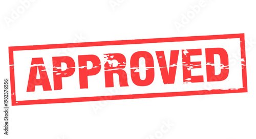 A red grunge rubber stamp with the word "APPROVED" prominently displayed