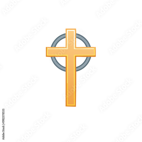 A golden cross symbol representing faith and spirituality