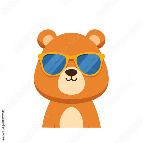 Cool bear wearing sunglasses, looking stylish and relaxed. This image is perfect for various creative projects. 