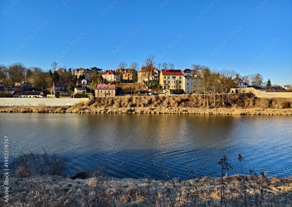 Fototapeta premium houses on the banks of the Vistula River