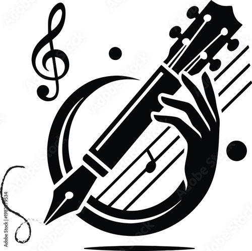Musical quill harmony of music writing and art