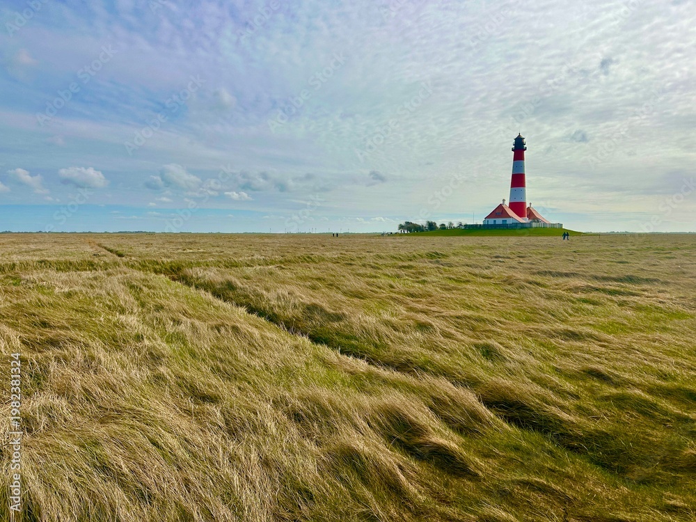 Fototapeta premium Leuchtturm Westerheversand