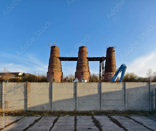 blast furnace chimneys of the old ironworks in Kladno