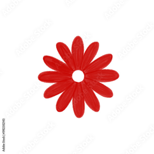 A single red flower isolated on a transparent background (PNG).