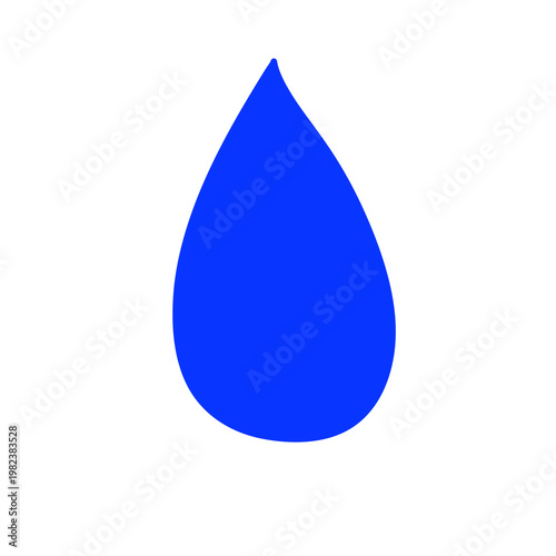 A single blue water droplet isolated on a transparent background 