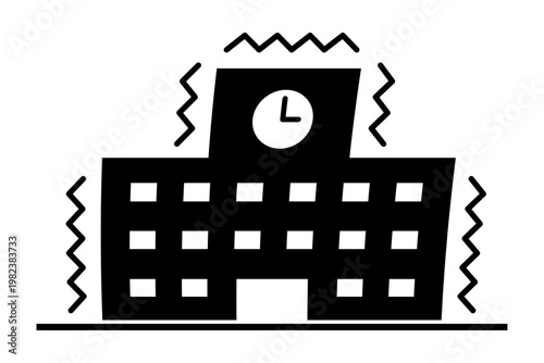 地震で揺れる学校