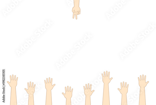 カード用イラスト素材 - 人の手・手・平手・じゃんけん