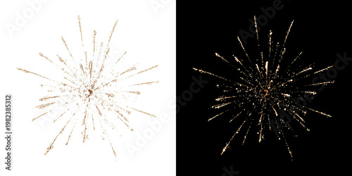 Festive fireworks on a transparent background