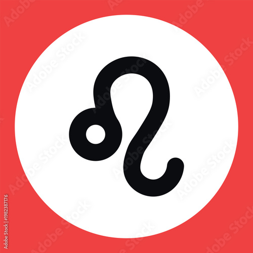 Zodiac horoscope. Leo astrological icon symbol. Stylized star sign esoteric. Simple line vector illustration.