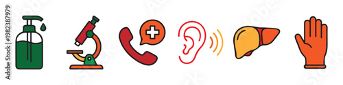 Medical and Healthcare Line Icons Set.