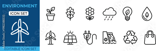 Sustainable energy icons a visual representation of renewable resources