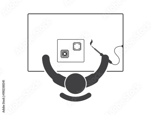 op View Technician Soldering Microchip Icon