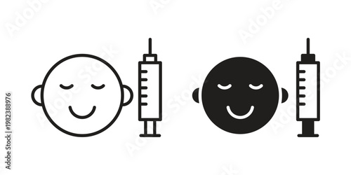 Baby Vaccination icon pack on white background. logotype graphic design