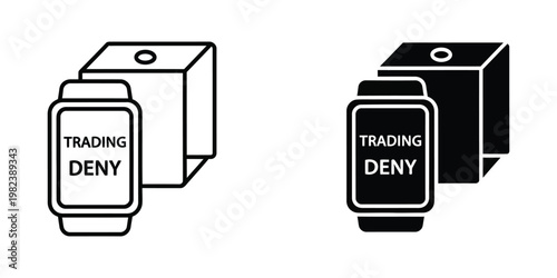 Wrist devices displaying trading deny notifications with different design styles