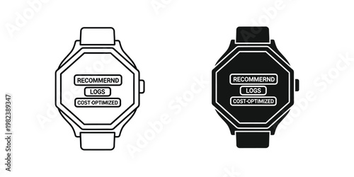 Comparison of two smartwatch designs with recommendation, logs, and cost-optimized features