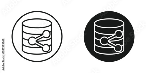 Comparison of traditional and modern database storage icons with network connections