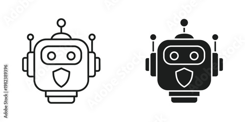 Contrasting robots symbolizing security with different visual styles