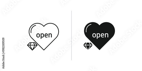 Contrast between open hearts with and without a filled design