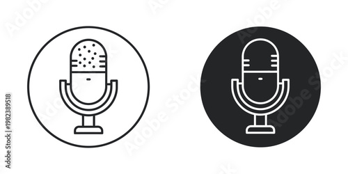 Contrast between active and inactive microphone icons on circular backgrounds