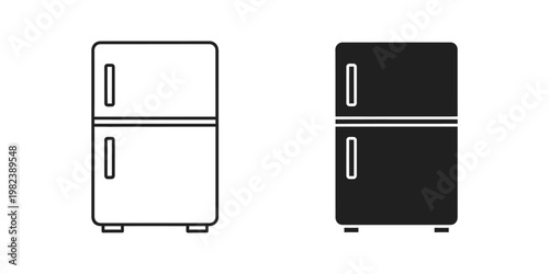 Comparison of a light-colored and dark-colored two-door refrigerator unit