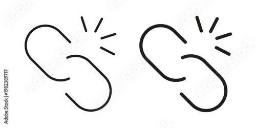 Broken link icon pack on white background. logotype graphic design