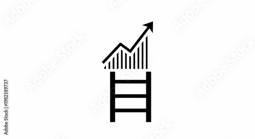 Black line graph icon on chart.