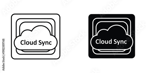 Comparison of cloud sync icons in different color schemes for app design.
