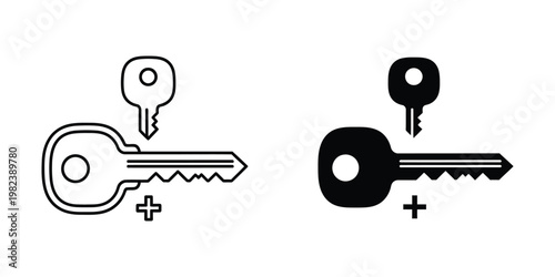 Contrast between traditional and modern key designs with additional keyhole elements