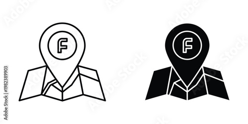 Contrast between a light and dark professional figure with location pins