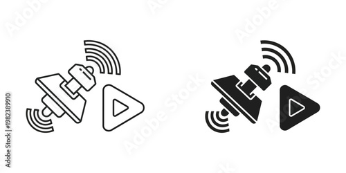 Comparison of wireless signal strength and media playback icons in different styles