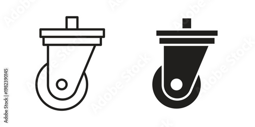 Cart trolley wheel icon pack on white background. logotype graphic design