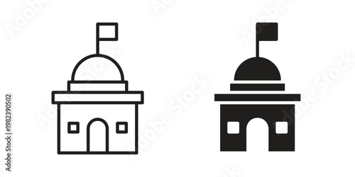 City hall icon pack on white background. logotype graphic design