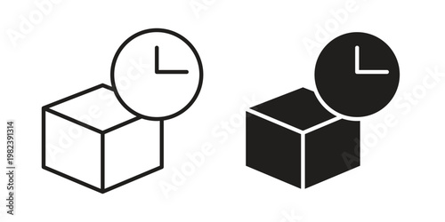 Delivery time icon pack on white background. logotype graphic design