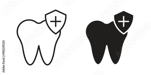 Dental insurance icon pack on white background. logotype graphic design