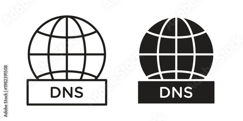 DNS icon pack on white background. logotype graphic design