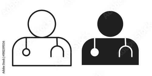 Doctor icon pack on white background. logotype graphic design