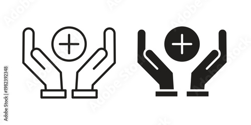 Healthcare icon pack on white background. logotype graphic design