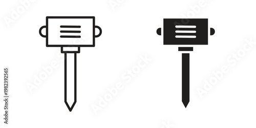 Hydraulic breaker icon pack on white background. logotype graphic design