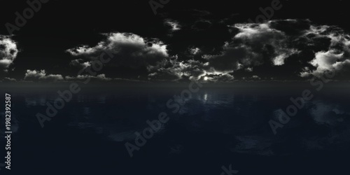 Φωτογραφία Lunar seascape, HDRI, environment map , Round panorama, spherical panorama, equi