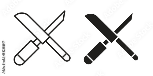 Knife sharpener icon pack on white background. logotype graphic design