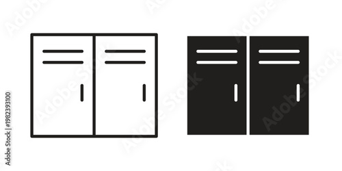 Locker icon pack on white background. logotype graphic design