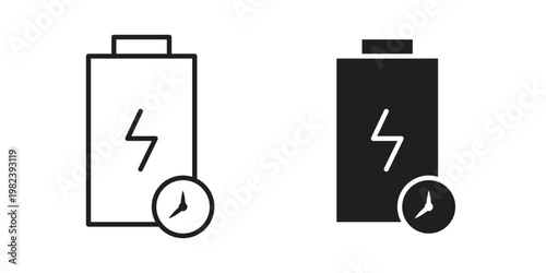 long battery life icon pack on white background. logotype graphic design