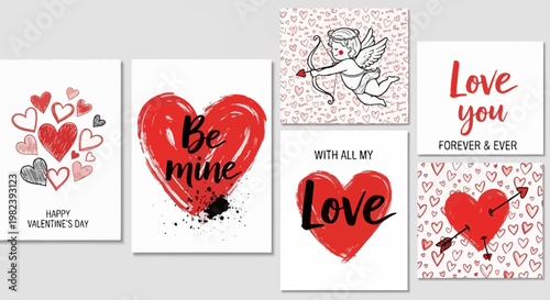 Valentine's Day Card Collection: Hearts, Love Messages, Cupid