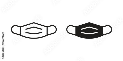 Medical mask icon pack on white background. logotype graphic design