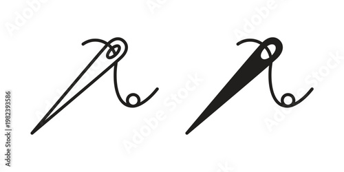 Needle icon pack on white background. logotype graphic design