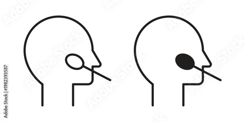 Nasal swab icon pack on white background. logotype graphic design