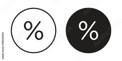 Percent icon pack on white background. logotype graphic design