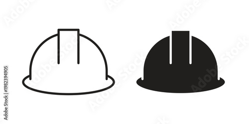 Safety helmet icon pack on white background. logotype graphic design