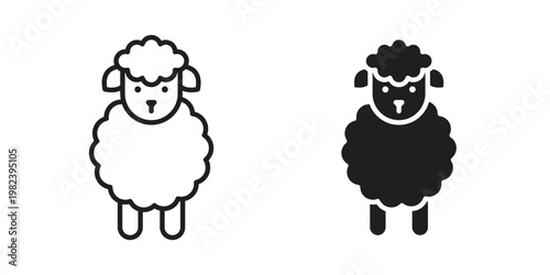 Sheep icon pack on white background. logotype graphic design